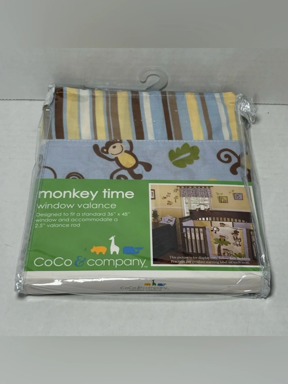 New Y2K 2000s Deadstock Coco & Co Monkey Time Kids Window Valance